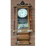 Ornate Marquetry inlaid American Wall Clock 90cm