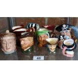 10 x Royal Doulton medium character jugs plus 1 x Beswick medium character jug