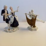 Royal Dux Bohemia porcelain Figurine 'Dancing Couple' plus one other