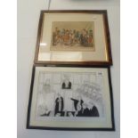 A Georgian print of THE MEETING OF THE MONIED INTEREST plus a humorous drawing of John Major