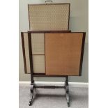 Antique mahogany firescreen with sabre legs and 3 x pull out screens