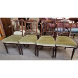 A set of 4 Edwardian mahogany and inlaid chairs