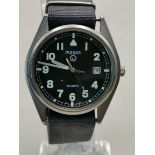 British military wrist watch fully arrow marke to rear and military markings.
