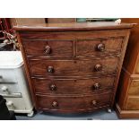 Antique 4ht bow front chest of drawers