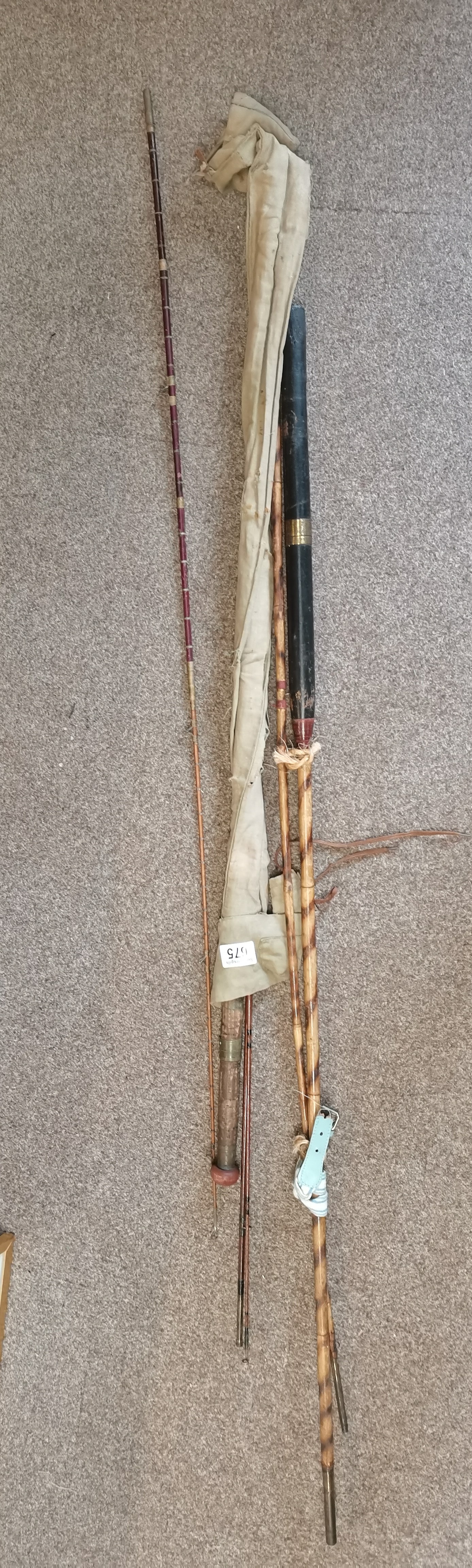 2 x split cane fishing rods