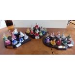 Large collection of Royal Doulton miniature ladies on stand (x 30)