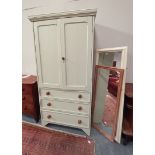 Painted Irish Dresser unit 95cm x 45cm x Ht 201cm and 2 x mirrors