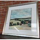 Modern Style Oil in Silvered Frame of Country Scene