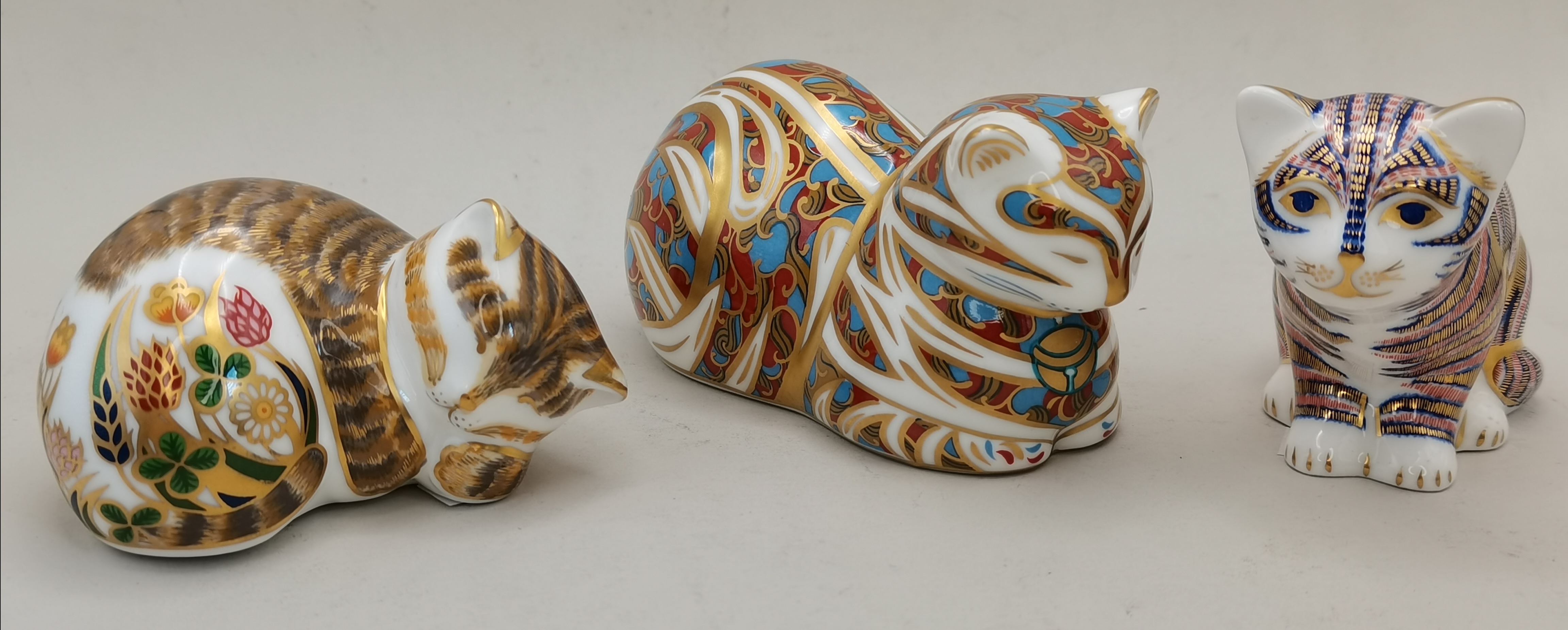 x3 Royal Crown Derby Cats