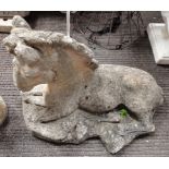Large garden ornament seated foal