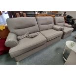 M & S grey 3 seater sofa plus armchair