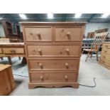 4ht 2 over 3 Pine chest of drawers