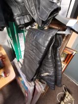 A Leather Motorbike Jacket and 2 Pairs of Trousers