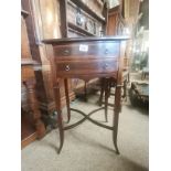 An Edwardian mahogany and inlaid hall chest/ table