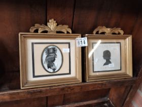 A Pair of 19thC Gilt framed silhouettes