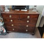 4ht Mahogany chest of drawers with original brass hoop handles