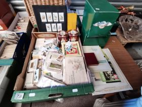 1 Box Of Vintage Cigarette Cards, 2 Boxes of Classic Cars and some Ephemera