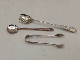 A SMALL GROUP OF SILVER-PLATED FLATWARE