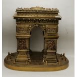 Model of Arc de Triomphe 23cm Ht bronze style