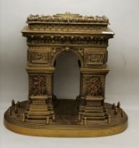 Model of Arc de Triomphe 23cm Ht bronze style