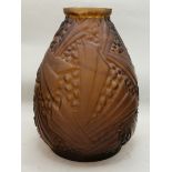 Vintage Brown glass vase 26cm Ht