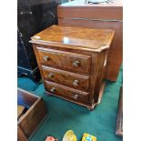 A walnut apprentice chest of drawers