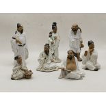 7 x Oriental figures