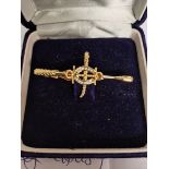 Hong Kong Jockey Club Tie Pin 18K gold with x 12 x 0.02ct Diamonds in original box