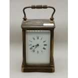 Brass carriage clock with key