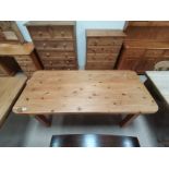 Narrow pine kitchen table