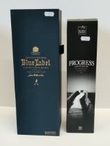 Johnnie Walker Blue Label whisky in box also Black Sheep Ltd edition celebration ale in box