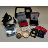 A Royal Mint 'The Britannia 2016' one ounce silver proof two pound coin, etc.