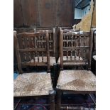 4 x rush seated dining chairs