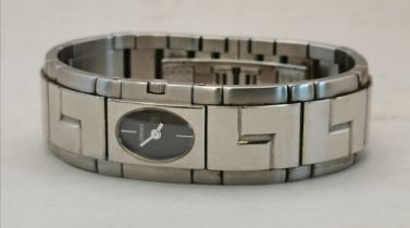 A lady's Versace stainless steel bracelet wristwatch