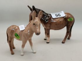 Beswick Donkey and Foal