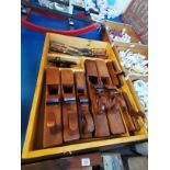 Large Wooden Drawer of Planes and Chisels