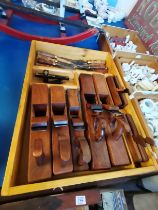 Large Wooden Drawer of Planes and Chisels