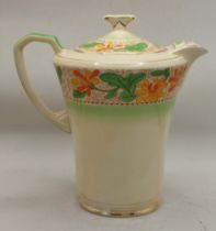 Intricately hand painted Art Deco “Geisha” teapot from Crown Devon, c. 1930s.