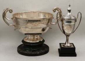 TWO SILVER PRESENTATION CUPS, 20TH CENTURY