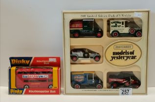 DInky die cast Routemaster bus in box plus Matchbox "Models of yesteryear"