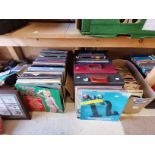 A Large Box Of LP's plus 4 LP Record boxes and others ands 1 Box of Singles