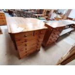 x2 6ht 2 over 5 set of pine drawers