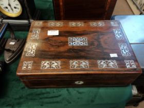 Antique Mahogany inlaid writing box