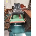 Slate Snooker table top (162cm L) with cues, balls etc. No tears in Baize plus IKEA chair