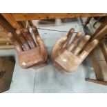 x2 hand carved hand chairs