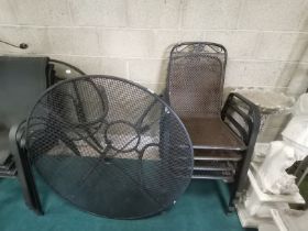 Metal Garden tables and 4 chairs