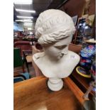 A 60cm high bust of a lady