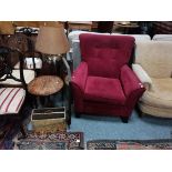 Misc. furniture incl armchairs, table lamp, dining chairs mirror tables etc