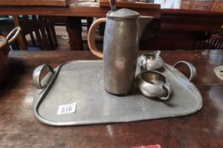 1930's Liberty and co. Tudric pewter 4 piece coffee set