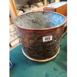 Arts and crafts style 25cm planter with floral dec